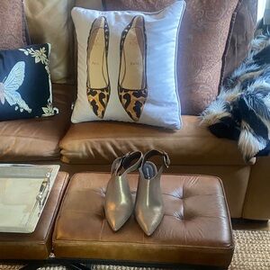 Donald J. Pliner Shimmering Gold Heeled Booties